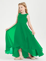 Junior Robes de Demoiselle d'Honneur Modernes à Col Cowl Asymétrique Emeraude