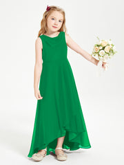 Junior Robes de Demoiselle d'Honneur Modernes à Col Cowl Asymétrique Emeraude