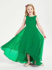 Junior Robes de Demoiselle d'Honneur Modernes à Col Cowl Asymétrique Emeraude