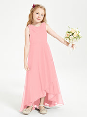 Junior Robes de Demoiselle d'Honneur Modernes à Col Cowl Asymétrique Flamant