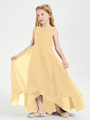 Junior Robes de Demoiselle d'Honneur Modernes à Col Cowl Asymétrique Or