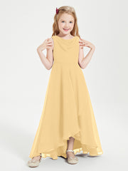 Junior Robes de Demoiselle d'Honneur Modernes à Col Cowl Asymétrique Or