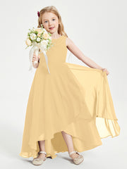 Junior Robes de Demoiselle d'Honneur Modernes à Col Cowl Asymétrique Or