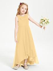 Junior Robes de Demoiselle d'Honneur Modernes à Col Cowl Asymétrique Or