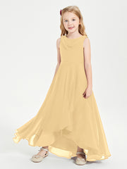 Junior Robes de Demoiselle d'Honneur Modernes à Col Cowl Asymétrique Or