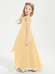 Junior Robes de Demoiselle d'Honneur Modernes à Col Cowl Asymétrique Or