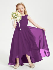 Junior Robes de Demoiselle d'Honneur Modernes à Col Cowl Asymétrique Raisin