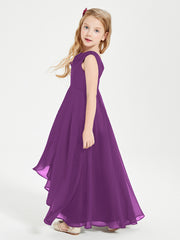 Junior Robes de Demoiselle d'Honneur Modernes à Col Cowl Asymétrique Raisin