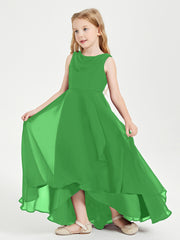 Junior Robes de Demoiselle d'Honneur Modernes à Col Cowl Asymétrique Vert