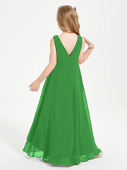 Junior Robes de Demoiselle d'Honneur Modernes à Col Cowl Asymétrique Vert