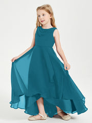 Junior Robes de Demoiselle d'Honneur Modernes à Col Cowl Asymétrique Bleu Encre