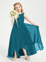 Junior Robes de Demoiselle d'Honneur Modernes à Col Cowl Asymétrique Bleu Encre