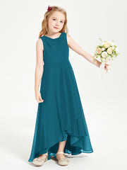 Junior Robes de Demoiselle d'Honneur Modernes à Col Cowl Asymétrique Bleu Encre