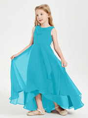 Junior Robes de Demoiselle d'Honneur Modernes à Col Cowl Asymétrique Jade