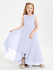 Junior Robes de Demoiselle d'Honneur Modernes à Col Cowl Asymétrique Lavande