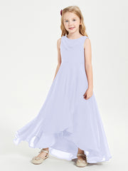 Junior Robes de Demoiselle d'Honneur Modernes à Col Cowl Asymétrique Lavande