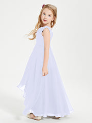 Junior Robes de Demoiselle d'Honneur Modernes à Col Cowl Asymétrique Lavande