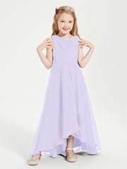 Junior Robes de Demoiselle d'Honneur Modernes à Col Cowl Asymétrique Lilas