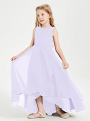 Junior Robes de Demoiselle d'Honneur Modernes à Col Cowl Asymétrique Lilas