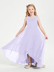 Junior Robes de Demoiselle d'Honneur Modernes à Col Cowl Asymétrique Lilas