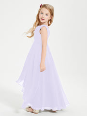 Junior Robes de Demoiselle d'Honneur Modernes à Col Cowl Asymétrique Lilas