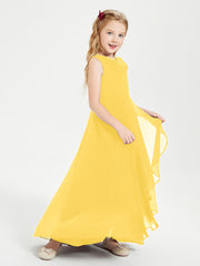 Junior Robes de Demoiselle d'Honneur Modernes à Col Cowl Asymétrique Souci