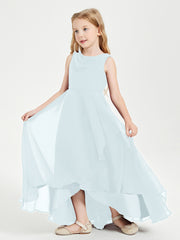 Junior Robes de Demoiselle d'Honneur Modernes à Col Cowl Asymétrique Brume