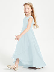 Junior Robes de Demoiselle d'Honneur Modernes à Col Cowl Asymétrique Brume