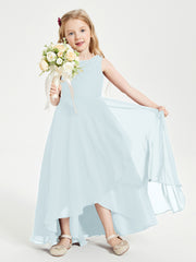 Junior Robes de Demoiselle d'Honneur Modernes à Col Cowl Asymétrique Brume