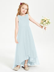 Junior Robes de Demoiselle d'Honneur Modernes à Col Cowl Asymétrique Brume