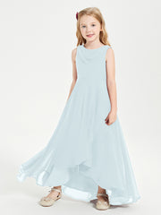 Junior Robes de Demoiselle d'Honneur Modernes à Col Cowl Asymétrique Brume