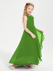 Junior Robes de Demoiselle d'Honneur Modernes à Col Cowl Asymétrique Mousse