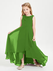 Junior Robes de Demoiselle d'Honneur Modernes à Col Cowl Asymétrique Mousse