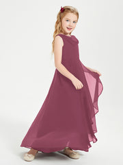 Junior Robes de Demoiselle d'Honneur Modernes à Col Cowl Asymétrique Mûre
