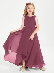 Junior Robes de Demoiselle d'Honneur Modernes à Col Cowl Asymétrique Mûre