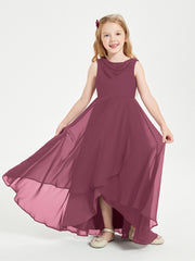 Junior Robes de Demoiselle d'Honneur Modernes à Col Cowl Asymétrique Mûre