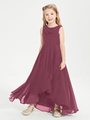 Junior Robes de Demoiselle d'Honneur Modernes à Col Cowl Asymétrique Mûre