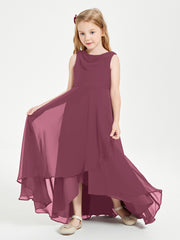 Junior Robes de Demoiselle d'Honneur Modernes à Col Cowl Asymétrique Mûre