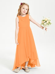 Junior Robes de Demoiselle d'Honneur Modernes à Col Cowl Asymétrique Orange