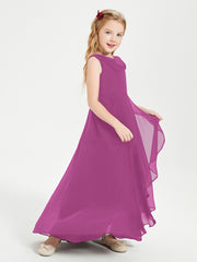 Junior Robes de Demoiselle d'Honneur Modernes à Col Cowl Asymétrique Orchidee