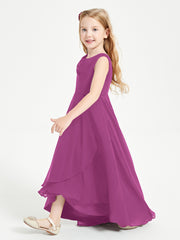 Junior Robes de Demoiselle d'Honneur Modernes à Col Cowl Asymétrique Orchidee