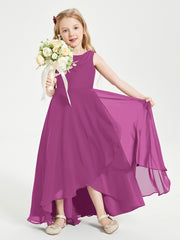 Junior Robes de Demoiselle d'Honneur Modernes à Col Cowl Asymétrique Orchidee