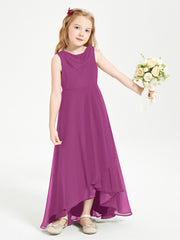 Junior Robes de Demoiselle d'Honneur Modernes à Col Cowl Asymétrique Orchidee