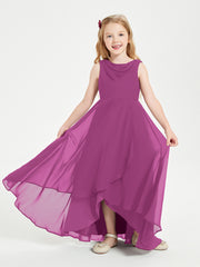 Junior Robes de Demoiselle d'Honneur Modernes à Col Cowl Asymétrique Orchidee