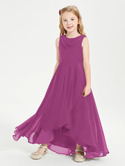 Junior Robes de Demoiselle d'Honneur Modernes à Col Cowl Asymétrique Orchidee