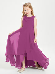 Junior Robes de Demoiselle d'Honneur Modernes à Col Cowl Asymétrique Orchidee