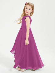 Junior Robes de Demoiselle d'Honneur Modernes à Col Cowl Asymétrique Orchidee