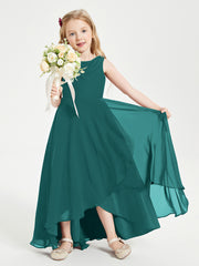 Junior Robes de Demoiselle d'Honneur Modernes à Col Cowl Asymétrique Paon