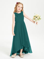 Junior Robes de Demoiselle d'Honneur Modernes à Col Cowl Asymétrique Paon