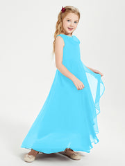 Junior Robes de Demoiselle d'Honneur Modernes à Col Cowl Asymétrique Piscine